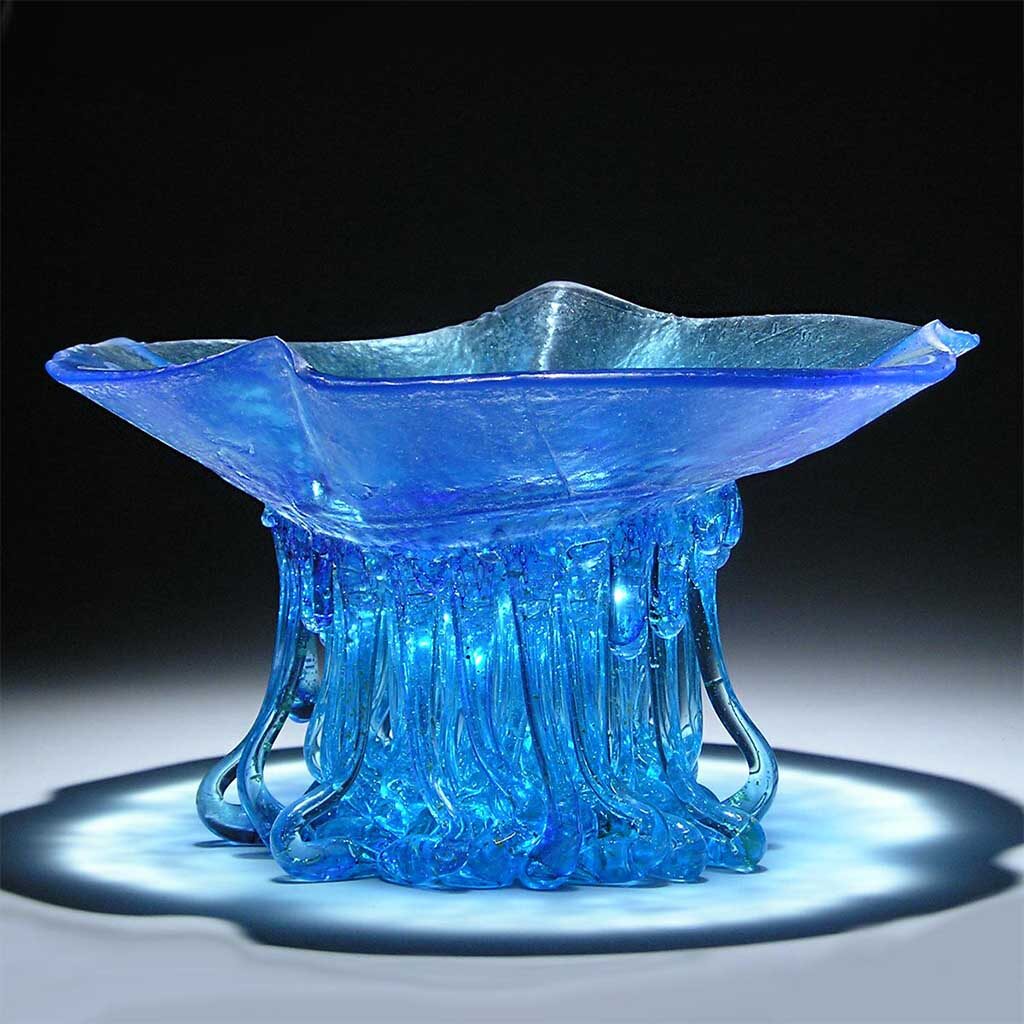 Glass vase inspired by the sea