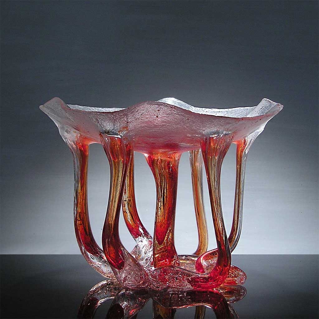 decorative glass sculpture red