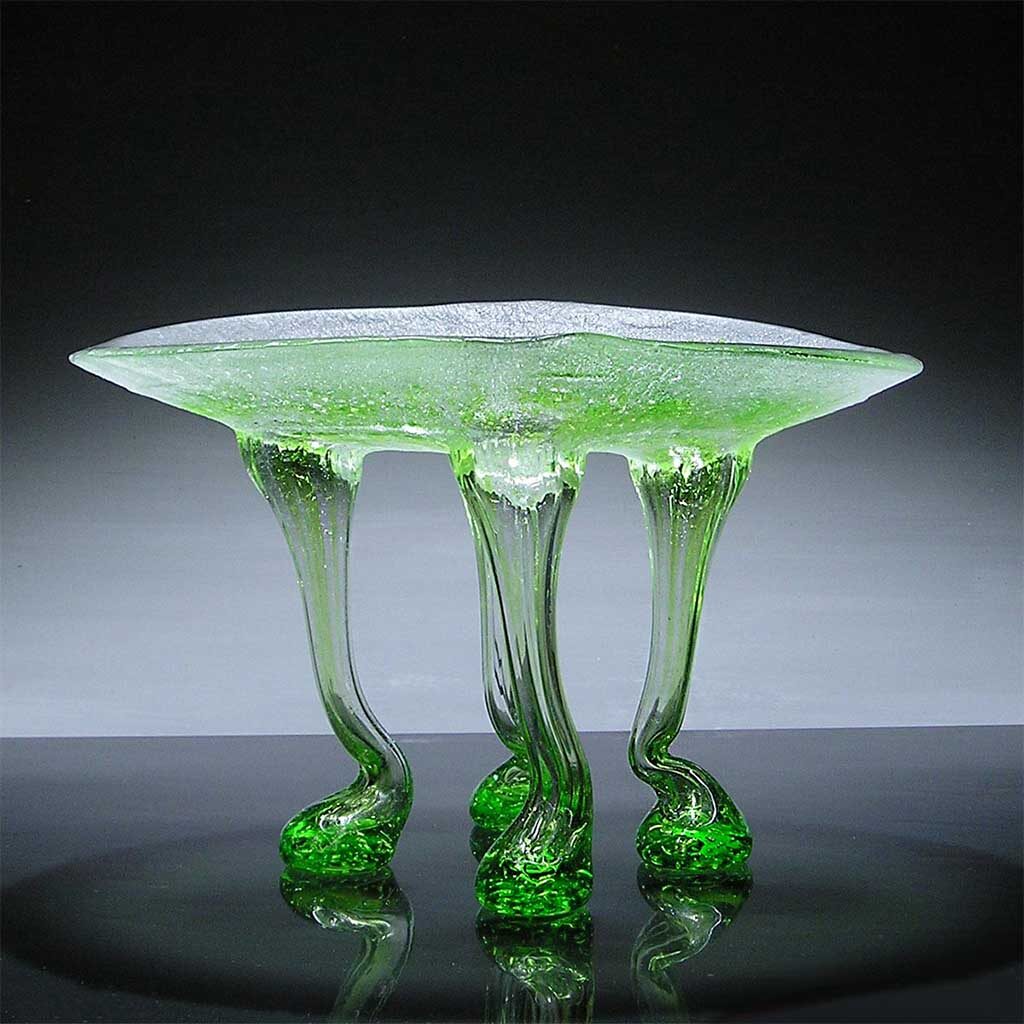 glass centerpiece green