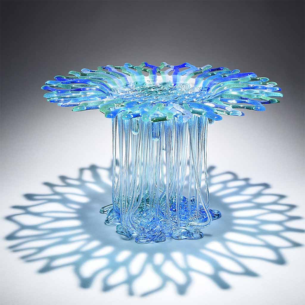Glass vase inspired by the sea