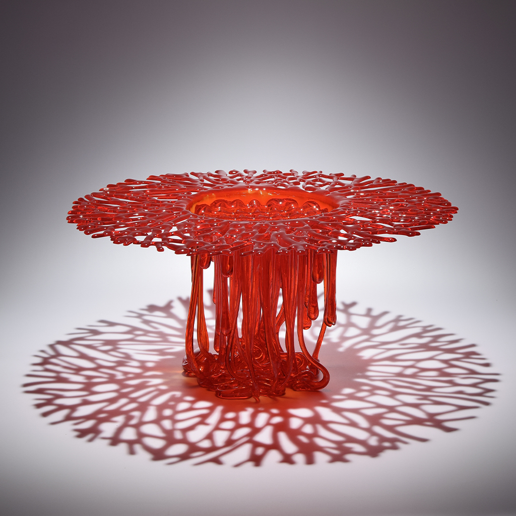 Glass sculpture red